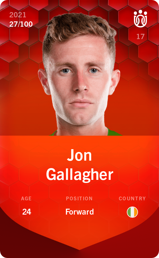 Sorare - Sorare Official - Jon Gallagher 2021-22 • Rare 27/100 - NFT # 108957416623043697007234622797703511428926033482185187544581928437374114386258