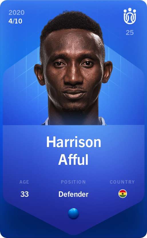 Sorare - Sorare Official - Harrison Afful 2020-21 • Super Rare 4/10 - NFT # 66217044576449746933286580384235596330444502197526943794138486875462456211693