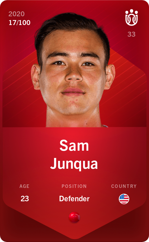 Sorare - Sorare Official - Sam Junqua 2020-21 • Rare 17/100 - NFT # 83973814719605584817734390555164636282410508489479022786980014604982850870567