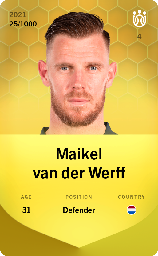 Sorare - Sorare Official - Maikel van der Werff 2021-22 • Limited 25/1000 - NFT # 90405546104001550354833077700727293835121267882936215919748276093216353489147