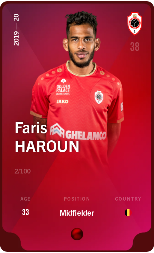 Sorare - Sorare Official - Faris Haroun 2019-20 • Rare 2/100 - NFT # 99946870909611824121844485092419192699502859118632042107056133852136539911385