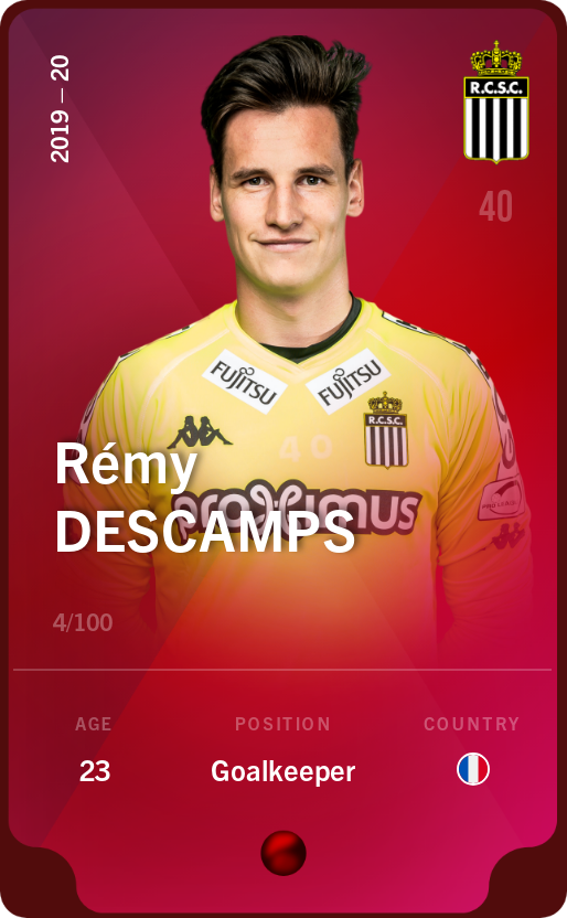 Sorare - Sorare Official - Rémy Descamps 2019-20 • Rare 4/100 - NFT # 36560394569749170526116395380264579268719484571325466006414284415732864347125
