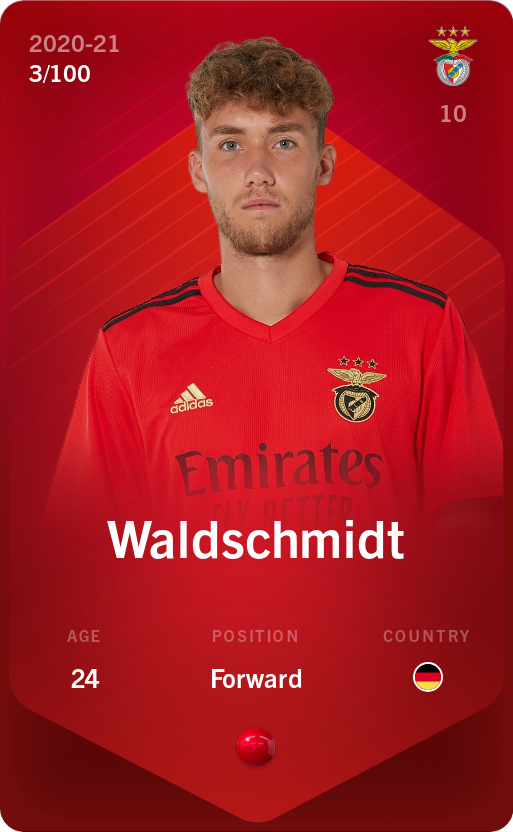 Sorare - Sorare Official - Waldschmidt 2020-21 • Rare 3/100 - NFT # 85488935772563014892256639528211698564286789282924062283539600562006268170478