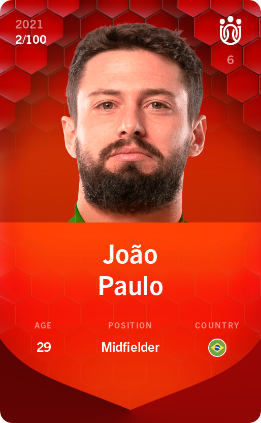 Sorare - Sorare Official - João Paulo 2021-22 • Rare 2/100 - NFT # 91787365710479927475738822429955958180058214925901452393760032352753565041698