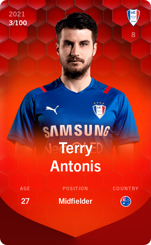 Sorare - Sorare Official - Terry Antonis 2021-22 • Rare 3/100 - NFT # 101602164051320109105855147411413892801785063219200051904340945469865559255817
