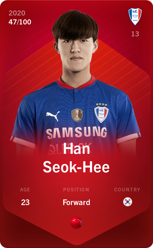 Sorare - Sorare Official - Han Seok-Hee 2020-21 • Rare 47/100 - NFT # 17717984524963063847809121335178076995693794546077530780690196194869588226563