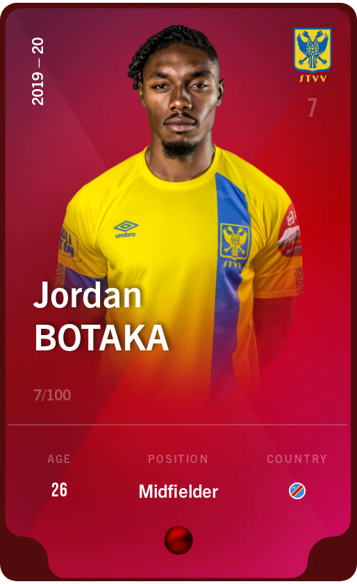 Sorare - Sorare Official - Jordan Botaka 2019-20 • Rare 7/100 - NFT # 80563069681163599741719936395790998582433893777176320341071372208162411594790