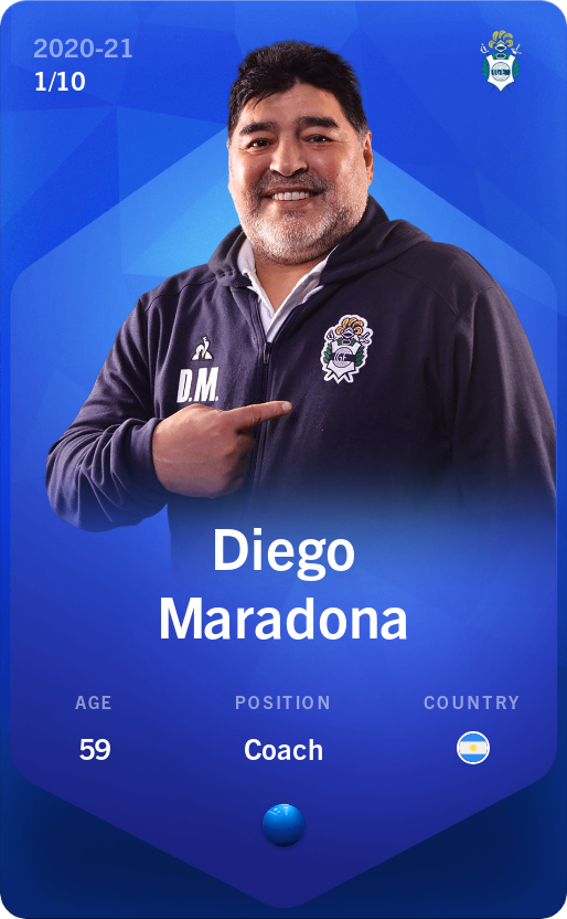 Sorare - Sorare Official - Diego Maradona 2020-21 • Super Rare 1/10 - NFT # 40484165844596264565484723257247793438145455232312980695281415653231870822978