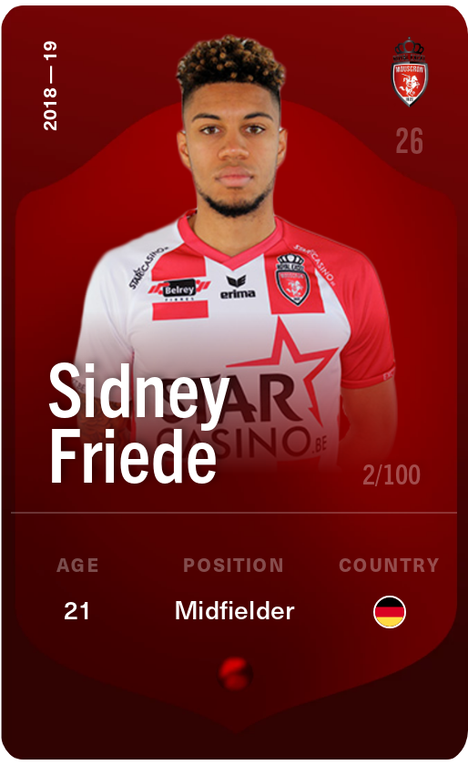 Sorare - Sorare Official - Sidney Friede 2018-19 • Rare 2/100 - NFT # 73311369779837947984640850782588041104316258395188087530465269739505195383692