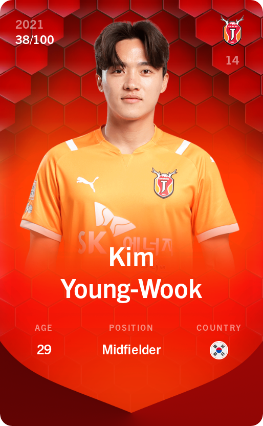 Sorare - Sorare Official - Kim Young-Wook 2021-22 • Rare 38/100 - NFT # 44435570641570903771299902962957658992003492829457683142055501776543276042915