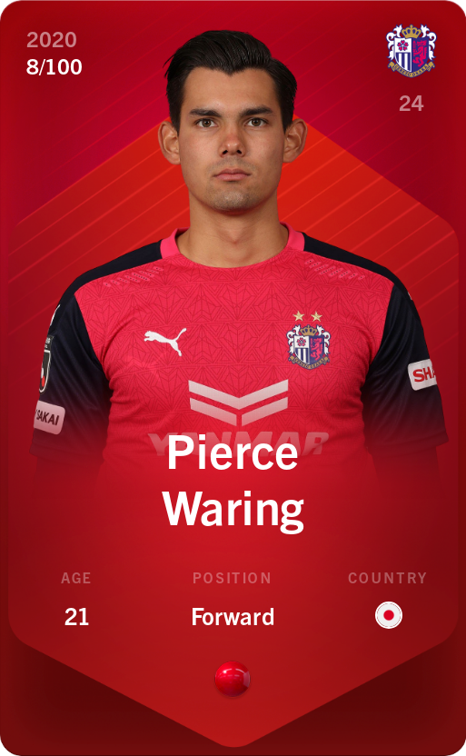 Sorare - Sorare Official - Pierce Waring 2020-21 • Rare 8/100 - NFT # 75367668899689309400134274349064847587315890903949054157249783824272141000730
