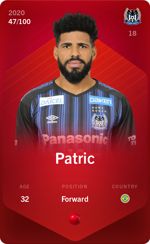 Sorare - Sorare Official - Patric 2020-21 • Rare 47/100 - NFT # 113982904986459299108891778573433391600877583660935550184027113698946780523816