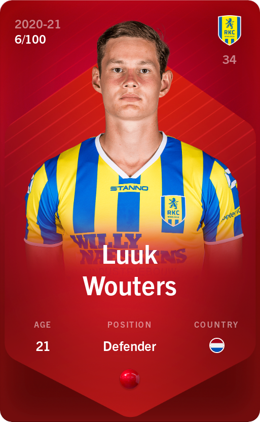 Sorare - Sorare Official - Luuk Wouters 2020-21 • Rare 6/100 - NFT # 40457045546114496563205747712250312239280519858858886601589603606325586833236