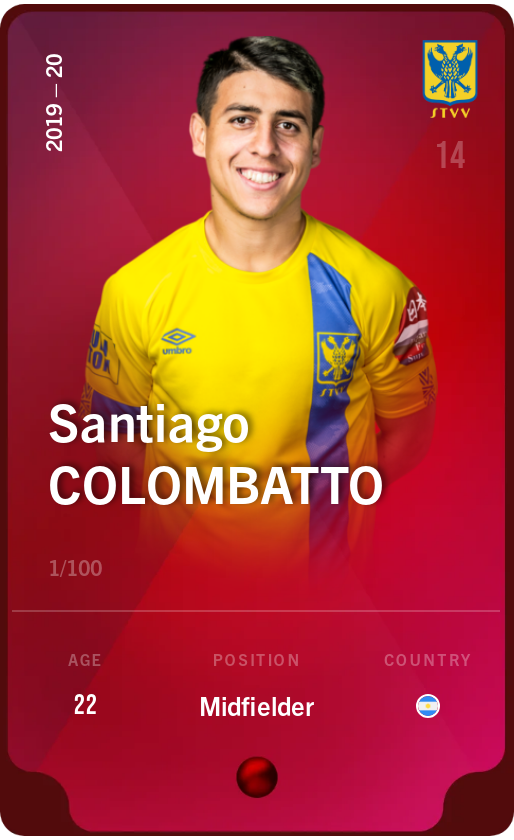 Sorare - Sorare Official - Santiago Colombatto 2019-20 • Rare 1/100 - NFT # 17244129002918909068788903411555056617610078566505341606153283443840218159745