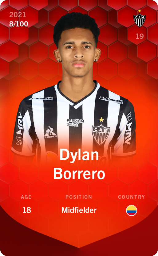 Sorare - Sorare Official - Dylan Borrero 2021-22 • Rare 8/100 - NFT # 41723446718028066682100410852416972502918996710258405124793716010179673749365