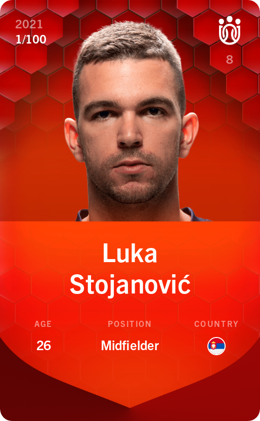 Sorare - Sorare Official - Luka Stojanović 2021-22 • Rare 1/100 - NFT # 106917340762979164797562837710982765480897570180801985407955776341079000001831