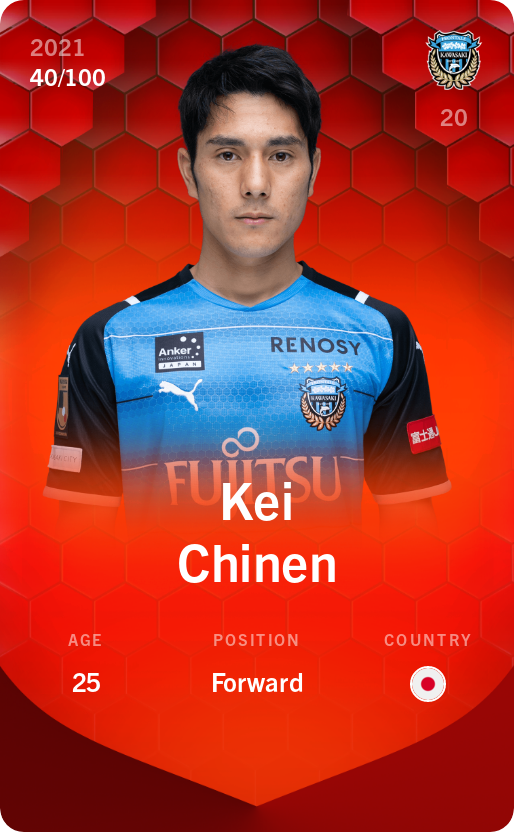 Sorare - Sorare Official - Kei Chinen 2021-22 • Rare 40/100 - NFT # 76574120455766078067489939693885094920301564318194078560206217943951689502593