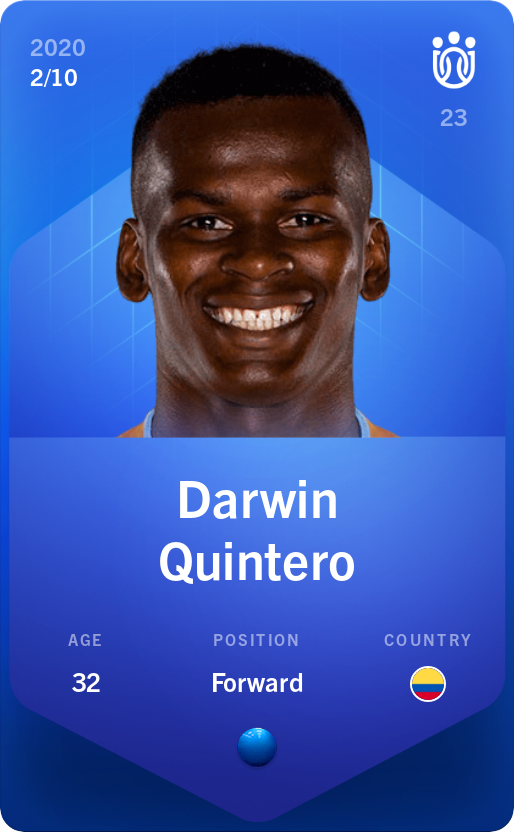 Sorare - Sorare Official - Darwin Quintero 2020-21 • Super Rare 2/10 - NFT # 89880024851912206019114448640155441979715845028236591666467034199712579982453