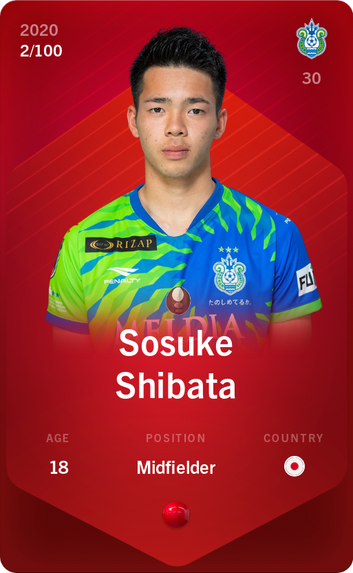 Sorare - Sorare Official - Sosuke Shibata 2020-21 • Rare 2/100 - NFT # 90835265805770994624908561661026306980770192238676871310609381825264920923623