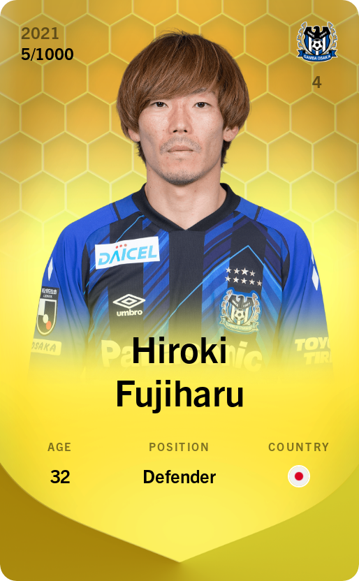 Sorare - Sorare Official - Hiroki Fujiharu 2021-22 • Limited 5/1000 - NFT # 89880494564941254081947399710023701902992851795506346992497496154631199205370