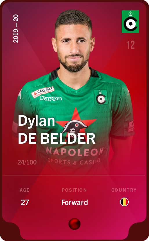 Sorare - Sorare Official - Dylan De Belder 2019-20 • Rare 24/100 - NFT # 22335453986984586989539285832843590312315193004335259115235697652578308589384