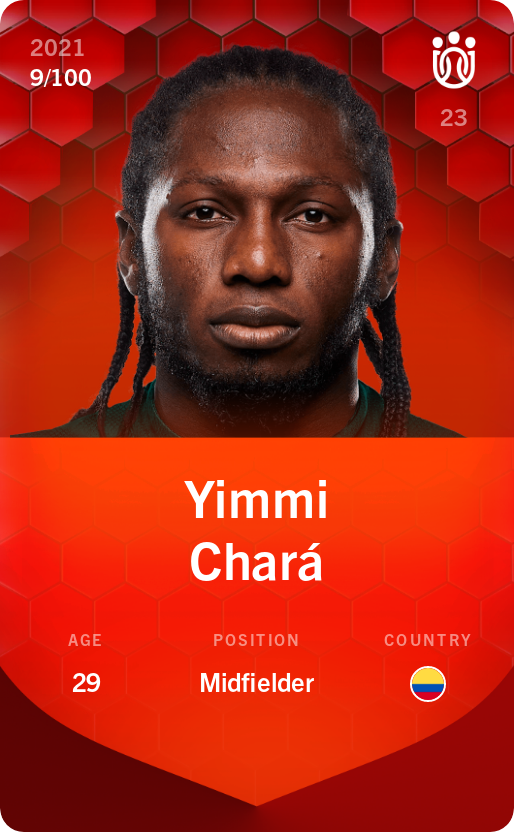 Sorare - Sorare Official - Yimmi Chará 2021-22 • Rare 9/100 - NFT # 113062771016483669196634999168965069617031989868482916849680320294508765420626
