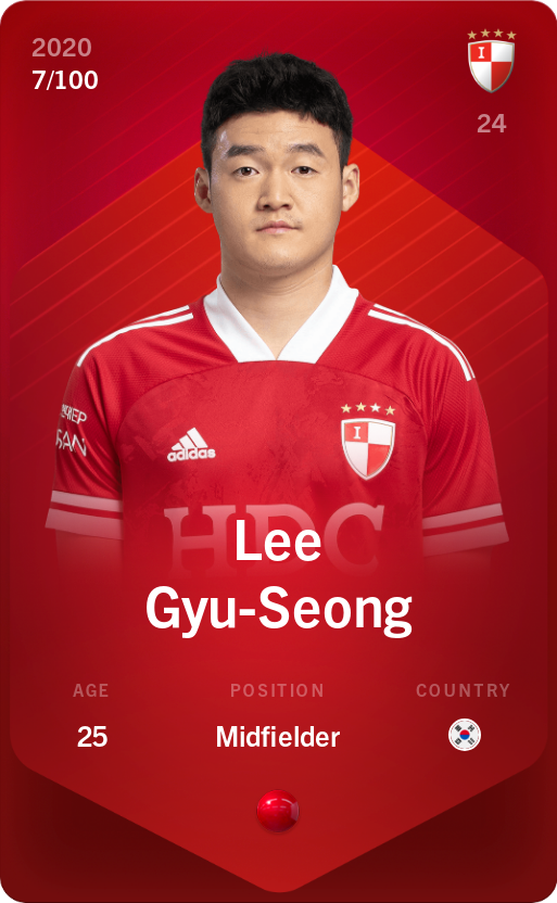 Sorare - Sorare Official - Lee Gyu-Seong 2020-21 • Rare 7/100 - NFT # 8238050662975562079840885639287095937751546933446529648959033686099264768147