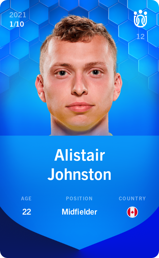 Sorare - Sorare Official - Alistair Johnston 2021-22 • Super Rare 1/10 - NFT # 48272259614388555899377992686465343415884961498040332862687037235840246175007