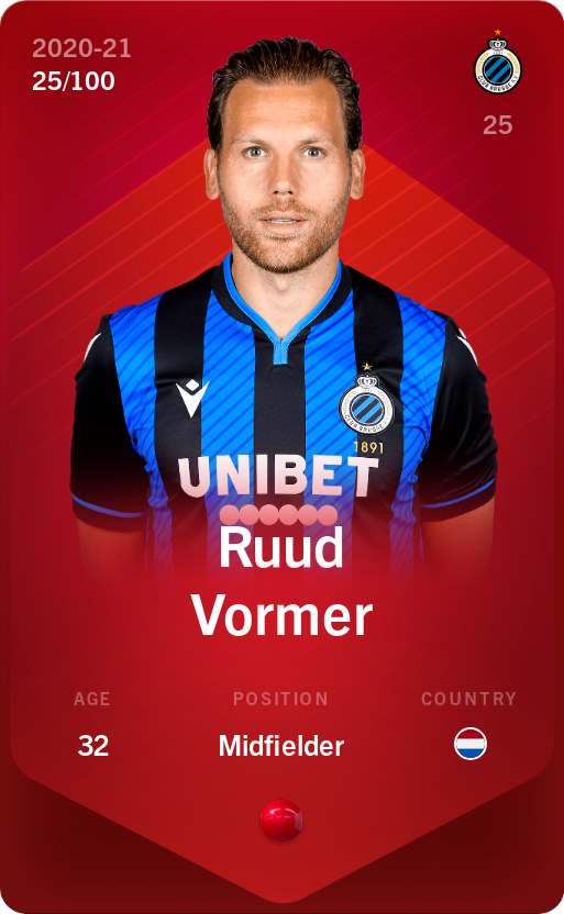 Sorare - Sorare Official - Ruud Vormer 2020-21 • Rare 25/100 - NFT # 100968288039717609178426972024979978967417472978240232949577713274000146689321
