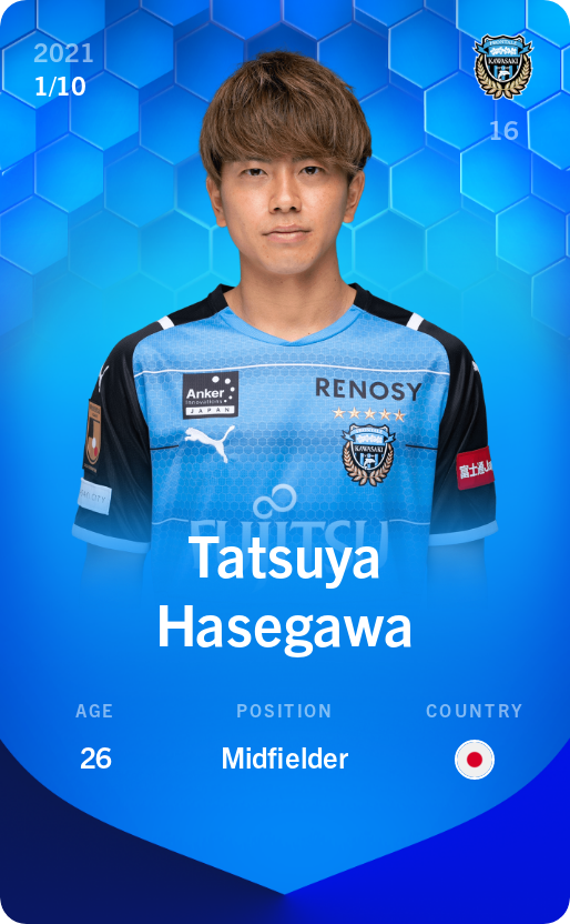 Sorare - Sorare Official - Tatsuya Hasegawa 2021-22 • Super Rare 1/10 - NFT # 5117315286442035309751763460170038432821643406905763411463959548497256113006