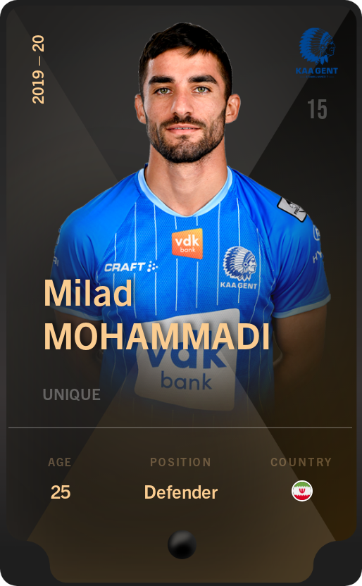 Sorare - Sorare Official - Milad Mohammadi 2019-20 • Unique - NFT # 87313210271942400278048102583871259367429079611501859121466310579687569667487