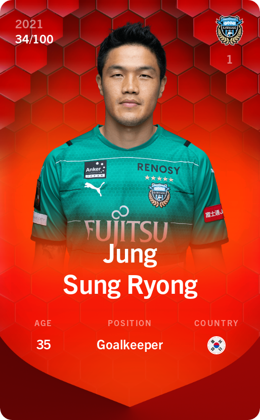 Sorare - Sorare Official - Jung Sung Ryong 2021-22 • Rare 34/100 - NFT # 9189028971228675040673603360478436456301927626543872608546601016541573938623