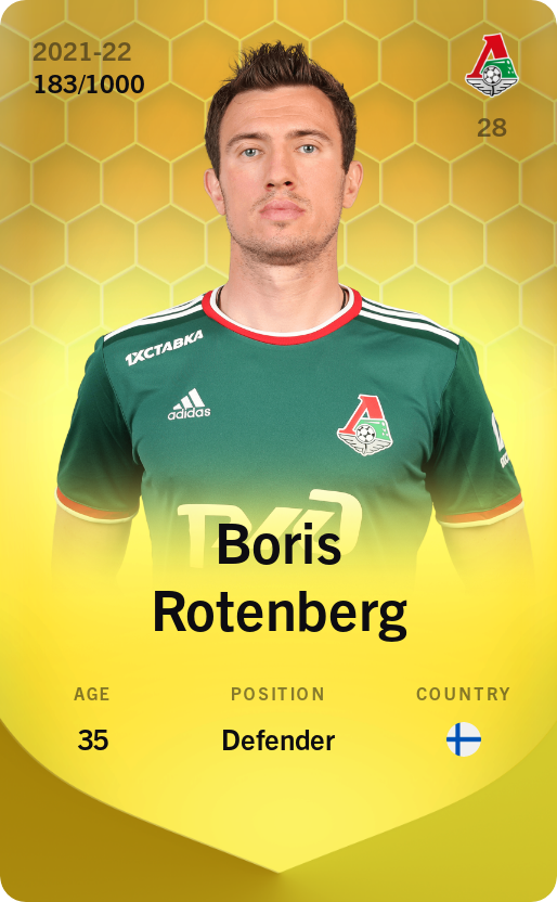 Sorare - Sorare Official - Boris Rotenberg 2021-22 • Limited 183/1000 - NFT # 54354764745076288012273460546383680378869036287688885534620469810594443047355