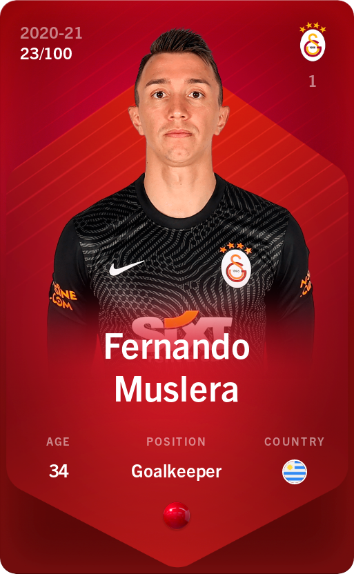 Sorare - Sorare Official - Fernando Muslera 2020-21 • Rare 23/100 - NFT # 40282666231808042433765874014888463929399220771291663648968072751317969448713