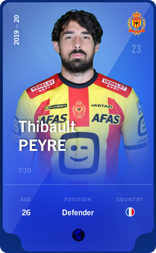 Sorare - Sorare Official - Thibault Peyre 2019-20 • Super Rare 7/10 - NFT # 88047315002030047163868876520598493441185561002523507041449621322249423052636