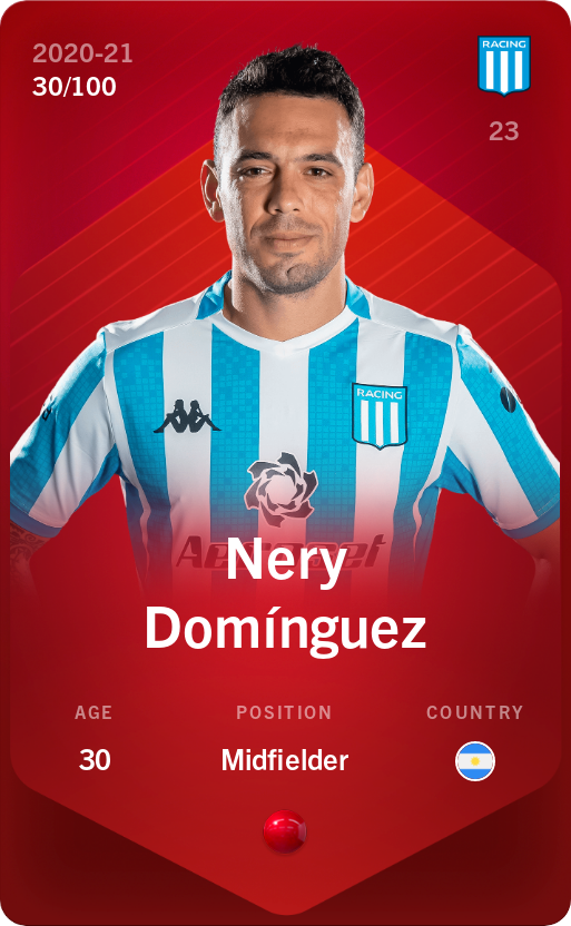 Sorare - Sorare Official - Nery Domínguez 2020-21 • Rare 30/100 - NFT # 54227657911516784548530738837141797502962537640899308165226022558810631576977