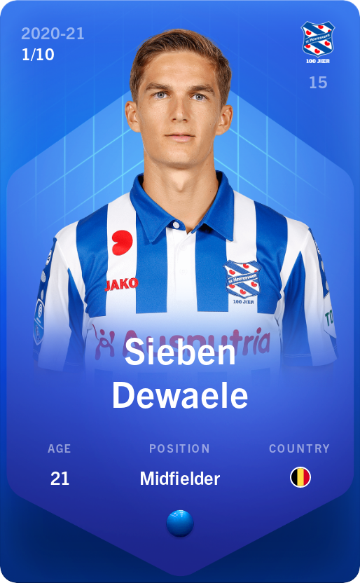 Sorare - Sorare Official - Sieben Dewaele 2020-21 • Super Rare 1/10 - NFT # 65917603668798898590774768013460088976469839764864554450496277140491838368660