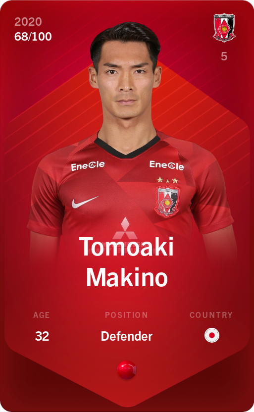 Sorare - Sorare Official - Tomoaki Makino 2020-21 • Rare 68/100 - NFT # 46855634104534311683911158773210394943435842604727772037922919934923930498695