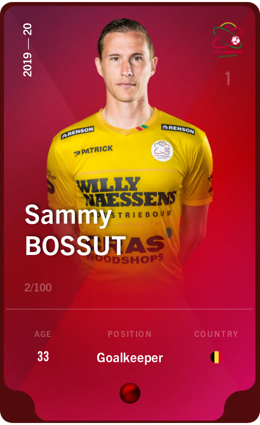 Sorare - Sorare Official - Sammy Bossut 2019-20 • Rare 2/100 - NFT # 94021497837151451285261648861713844102325073287133071310034275898203812349539
