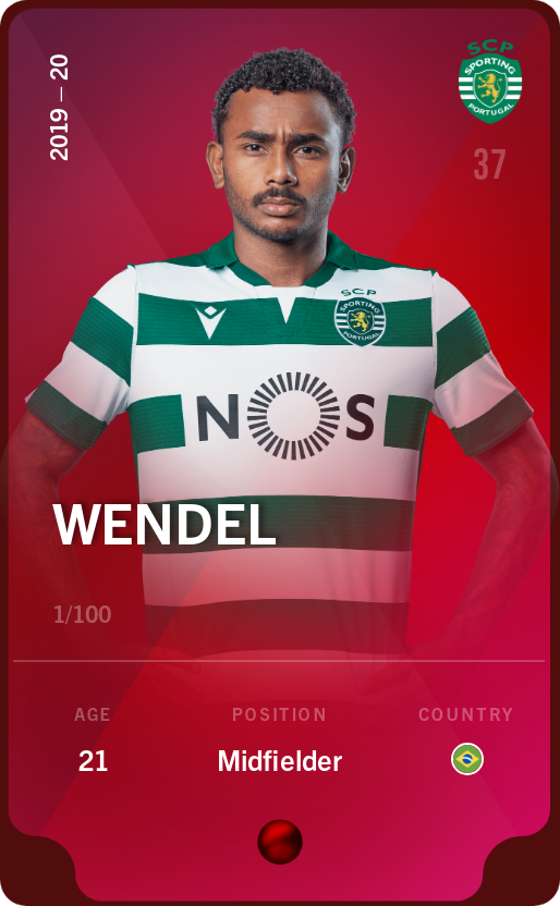 Sorare - Sorare Official - Wendel 2019-20 • Rare 1/100 - NFT # 84463998961863957619561246531748934036429154004108859625181735895833630175123