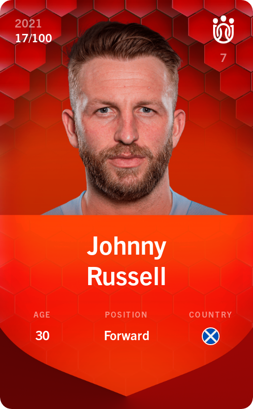 Sorare - Sorare Official - Johnny Russell 2021-22 • Rare 17/100 - NFT # 22086358256734736403441463622786161707405792988241308977032192897115158403578