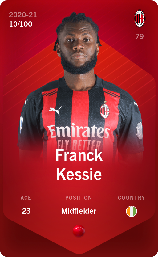 Sorare - Sorare Official - Franck Kessié 2020-21 • Rare 10/100 - NFT # 29516783886483798750721621356460331108829700700808384756531065863314602902184