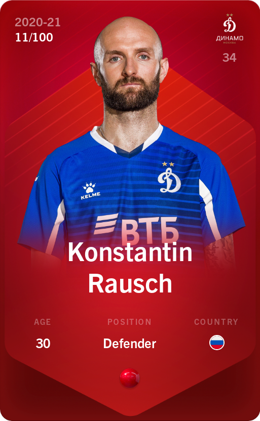 Sorare - Sorare Official - Konstantin Rausch 2020-21 • Rare 11/100 - NFT # 50422526247449330978369395121025627203761244175543106619058096939154216700434