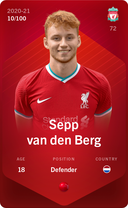 Sorare - Sorare Official - Sepp van den Berg 2020-21 • Rare 10/100 - NFT # 90646064340994514323825541326609325876889340247264258638541121184511100155630