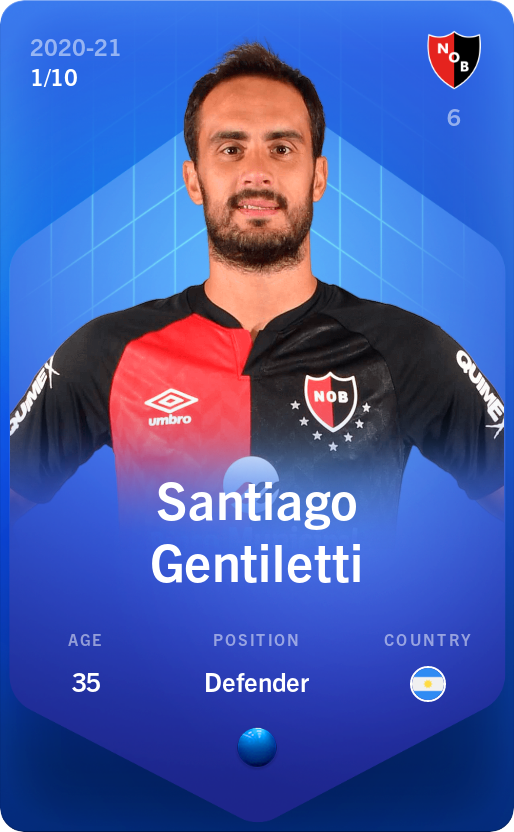 Sorare - Sorare Official - Santiago Gentiletti 2020-21 • Super Rare 1/10 - NFT # 73197664960901398393582441551448636571744929710313721235710441899222718210599