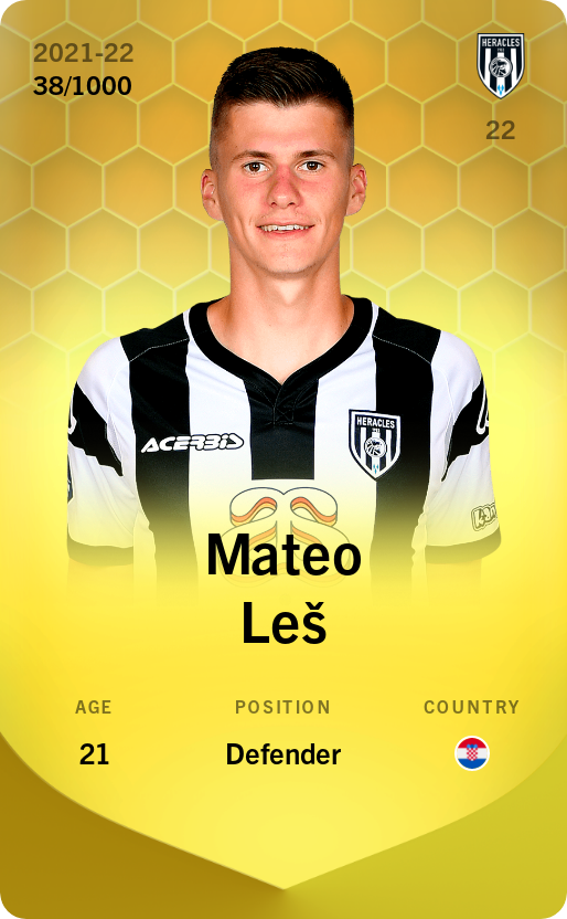 Sorare - Sorare Official - Mateo Leš 2021-22 • Limited 38/1000 - NFT # 19976482467142825912004786332744096114899948855236707144349215322705112999571