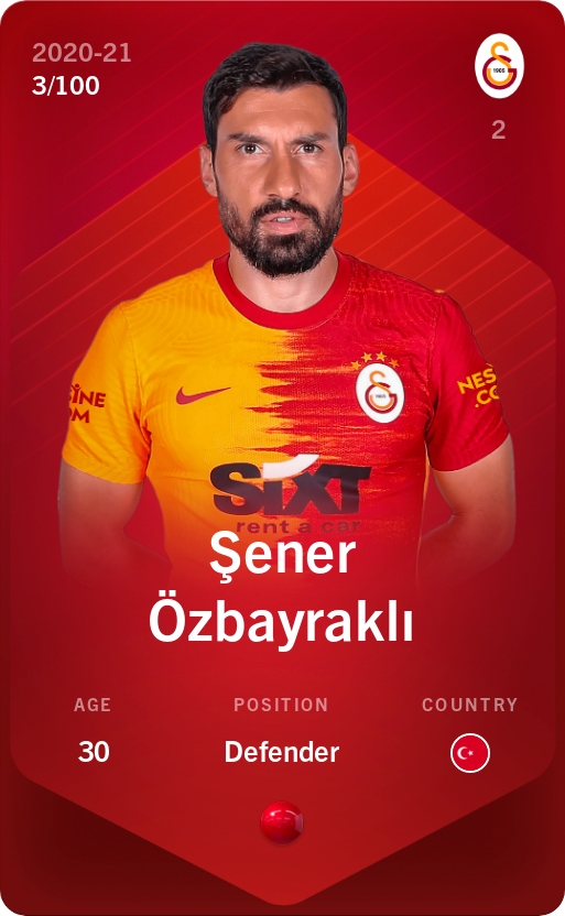 Sorare - Sorare Official - Şener Özbayraklı 2020-21 • Rare 3/100 - NFT # 74941667941420160279741785244865972558781788453970037452561896094036650511492