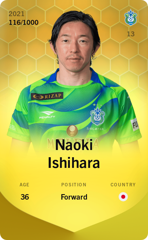 Sorare - Sorare Official - Naoki Ishihara 2021-22 • Limited 116/1000 - NFT # 23992014857341542619012086388535901959682976721252528523124822024468669379923
