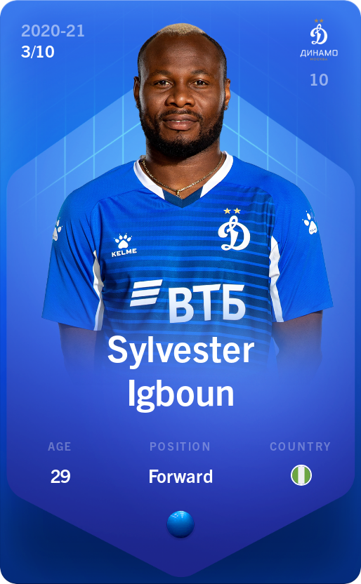 Sorare - Sorare Official - Sylvester Igboun 2020-21 • Super Rare 3/10 - NFT # 92164361087173853363164969862050872039103378805918553903901880988611784286187