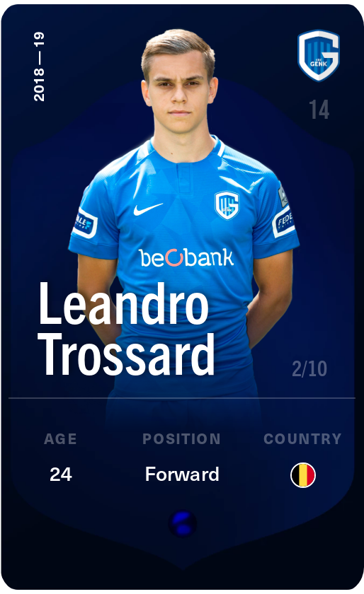 Sorare - Sorare Official - Leandro Trossard 2018-19 • Super Rare 2/10 - NFT # 36300193583602964794608277311022344262659820261545681085333701980479286684742